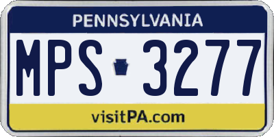 PA license plate MPS3277