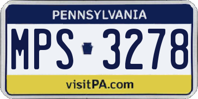 PA license plate MPS3278