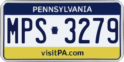 PA license plate MPS3279