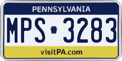 PA license plate MPS3283