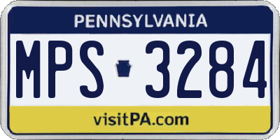 PA license plate MPS3284