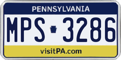 PA license plate MPS3286