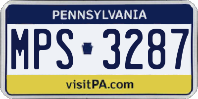 PA license plate MPS3287