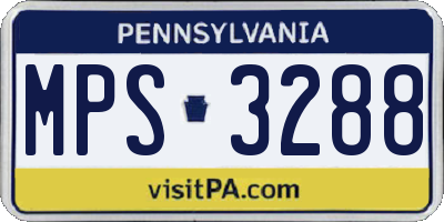 PA license plate MPS3288