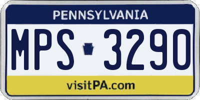 PA license plate MPS3290