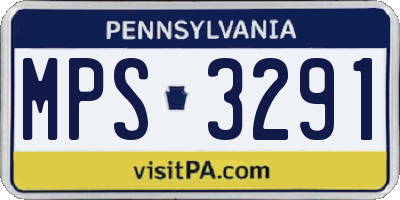 PA license plate MPS3291