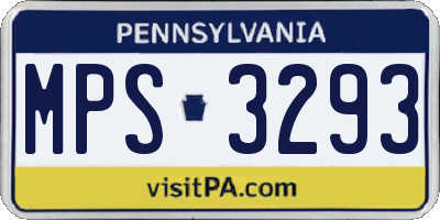 PA license plate MPS3293