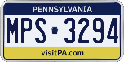 PA license plate MPS3294