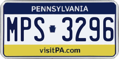 PA license plate MPS3296