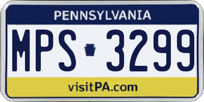 PA license plate MPS3299