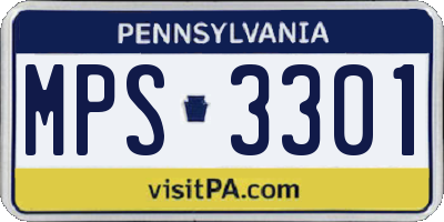 PA license plate MPS3301