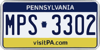 PA license plate MPS3302