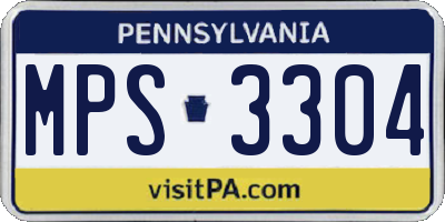 PA license plate MPS3304