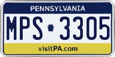 PA license plate MPS3305