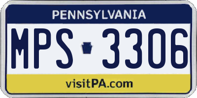 PA license plate MPS3306