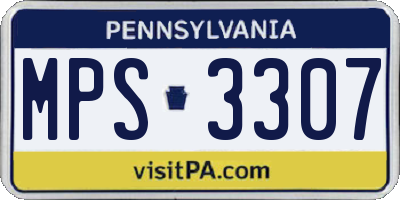PA license plate MPS3307