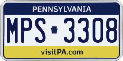 PA license plate MPS3308