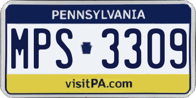 PA license plate MPS3309