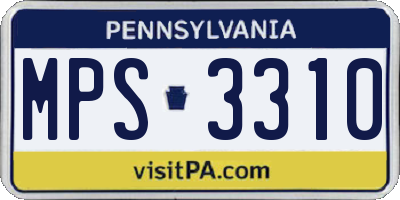 PA license plate MPS3310
