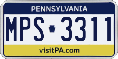 PA license plate MPS3311