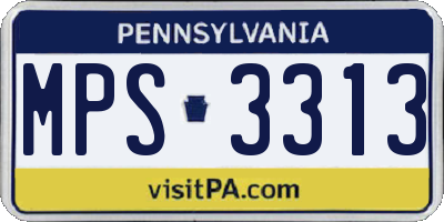 PA license plate MPS3313