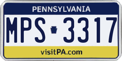 PA license plate MPS3317