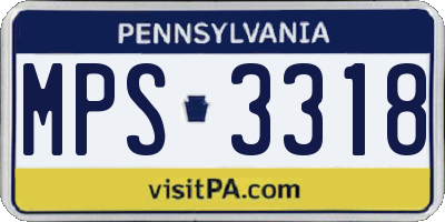 PA license plate MPS3318