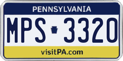 PA license plate MPS3320