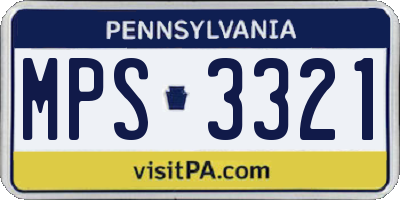 PA license plate MPS3321