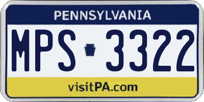 PA license plate MPS3322