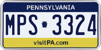 PA license plate MPS3324