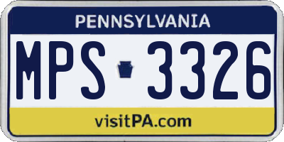 PA license plate MPS3326
