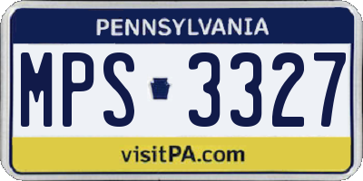 PA license plate MPS3327