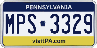 PA license plate MPS3329