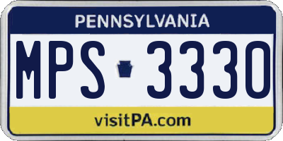 PA license plate MPS3330
