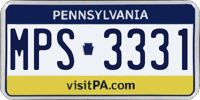 PA license plate MPS3331