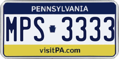 PA license plate MPS3333