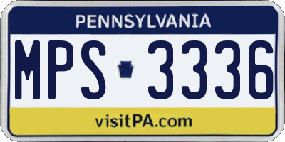 PA license plate MPS3336