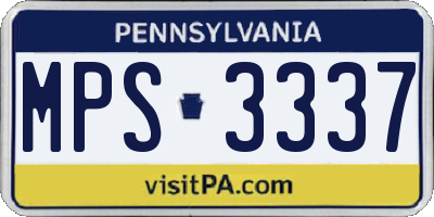 PA license plate MPS3337