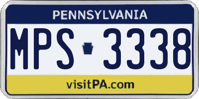 PA license plate MPS3338