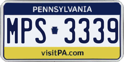 PA license plate MPS3339