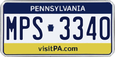 PA license plate MPS3340