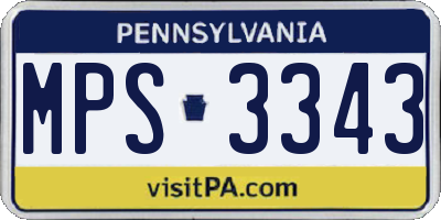 PA license plate MPS3343