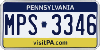 PA license plate MPS3346