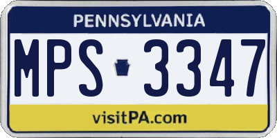 PA license plate MPS3347