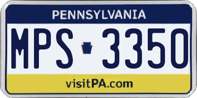 PA license plate MPS3350