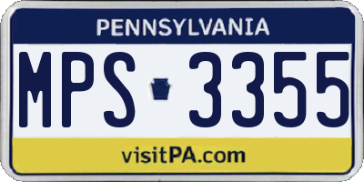 PA license plate MPS3355