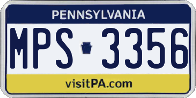 PA license plate MPS3356