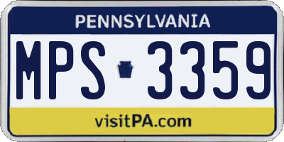 PA license plate MPS3359