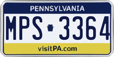 PA license plate MPS3364